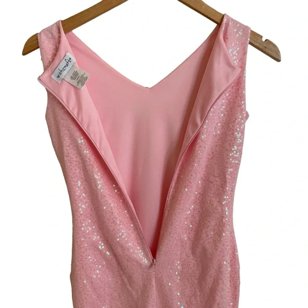 Wishcraft‎ Chasing Fireflies Girls 8 Pink Sequin Long Glamour Dress Costume